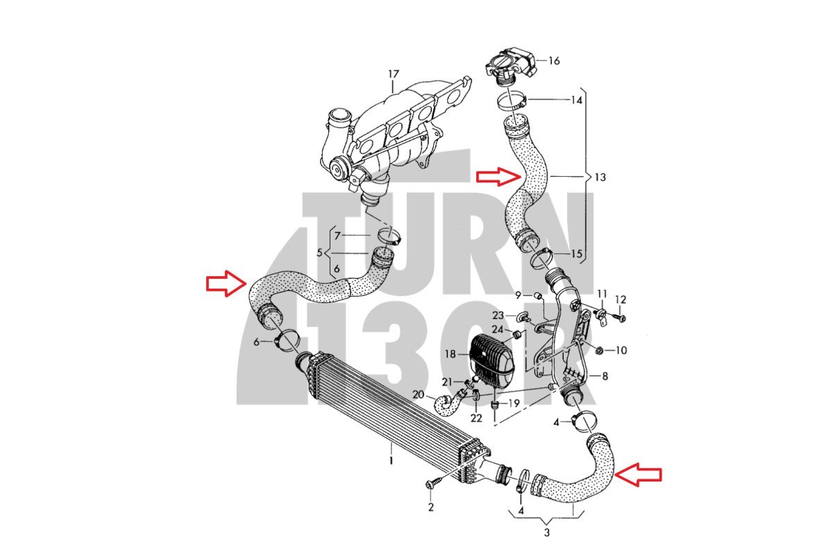 Silikonowy zestaw węży intercoolera do Audi A4 / A5 B8 2.0 TFSI CTS Turbo